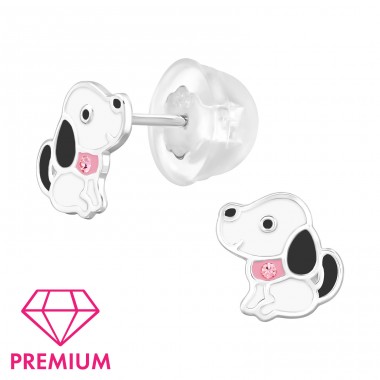 Dog -  Premium* - 925 Sterling Silver Premium Children Ear Studs A4S47245