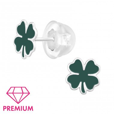 Lucky Clover - Premium* - 925 Sterling Silver Premium Children Ear Studs A4S47246