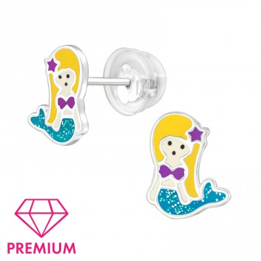 Mermaid - Premium* - 925 Sterling Silver Premium Children Ear Studs A4S48742