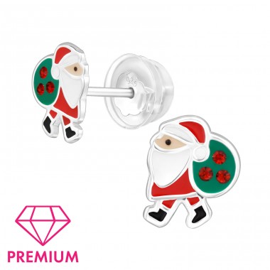 Santa Claus - Premium* - 925 Sterling Silver Premium Children Ear Studs A4S48794