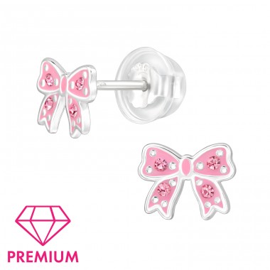 Ribbon - Premium* - 925 Sterling Silver Premium Children Ear Studs A4S48798