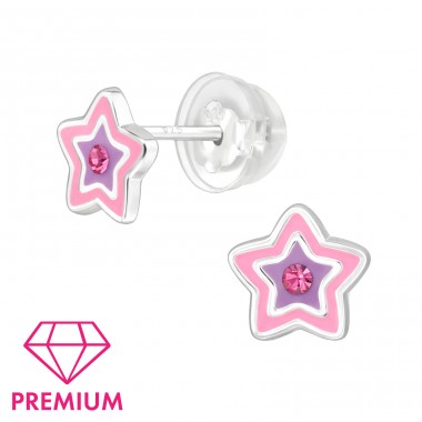 Star - Premium* - 925 Sterling Silver Premium Children Ear Studs A4S48802