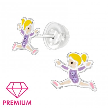 Gymnastikmädchen - Premium* - 925Er Silber Premium Kinder Ohrstecker A4S48804