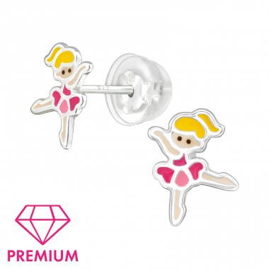 Ballerina - Premium* - 925 Sterling Silver Premium Children Ear Studs A4S48816