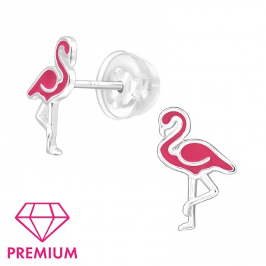 Flamingo - Premium* - 925 Sterling Silver Premium Children Ear Studs A4S48961