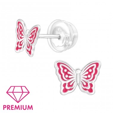 Butterfly - Premium* - 925 Sterling Silver Premium Children Ear Studs A4S48963