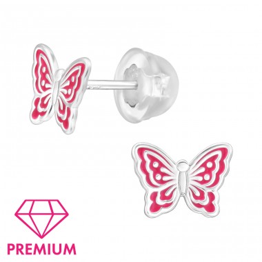 Schmetterling - Premium* - 925Er Silber Premium Kinder Ohrstecker A4S48963