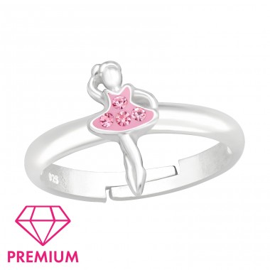 Ballerina mit Kristallen - Schmuck 925 Silber Ringe für Kinder A4S43988