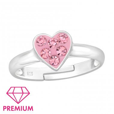 Heart adjustable ring for kids - Premium* - 925 Sterling Silver Rings For Kids A4S46241