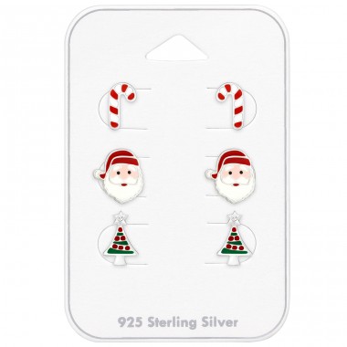 Weihnachtsset auf einer Karte - Schmuck Silber 925 Silber Sets für Kinder A4S39707