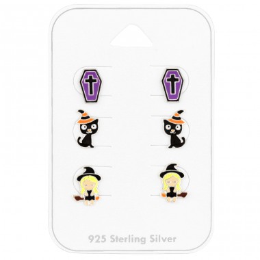 Halloween jewellery on card - 925 Sterling Silver Jewellery Sets For Kids A4S41481