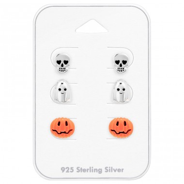 Halloween x3 pairs - 925 Sterling Silver Jewellery Sets For Kids A4S49132