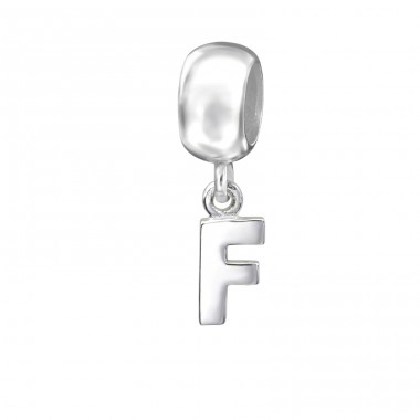 Hanging Initial F - 925 Sterling Silver Beads without stones A4S12064