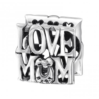 Liebe Mama - 925er Silber Charms Anhänger ohne Steine A4S13791