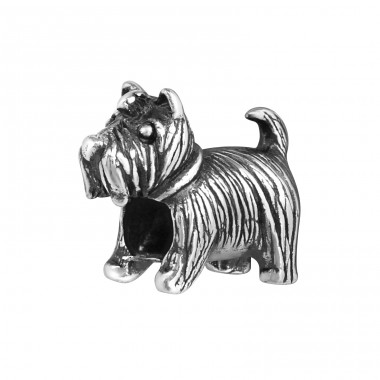 Silberner Hund - 925er Silber Charms Anhänger ohne Steine A4S16830