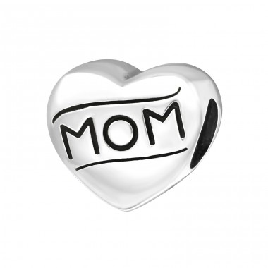 Heart Mom - 925 Sterling Silver Beads without stones A4S17133