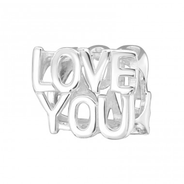 Ich liebe dich - 925er Silber Charms Anhänger ohne Steine A4S4753