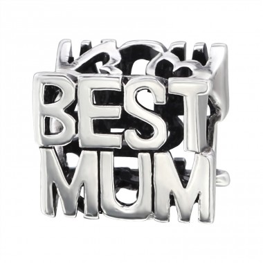 Best Mum - 925 Sterling Silver Beads without stones A4S6404