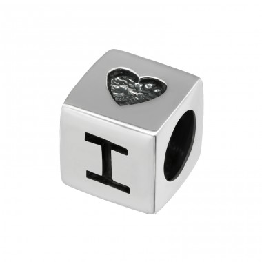 Square I Love You - 925 Sterling Silver Beads without stones A4S6916