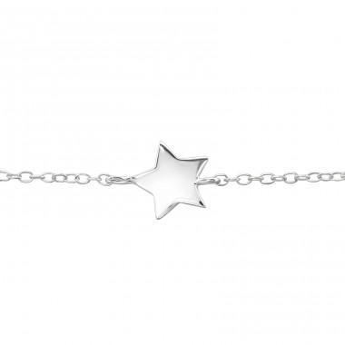 Star Inline - 925 Sterling Silver Bracelets with silver chain A4S22620