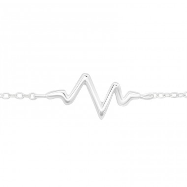 Heartbeat - 925 Sterling Silver Bracelets with silver chain A4S23194