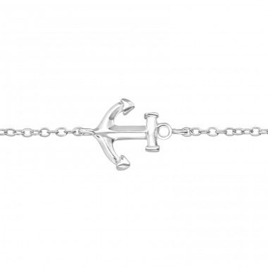 Anchor - 925 Sterling Silver Bracelets with silver chain A4S27577