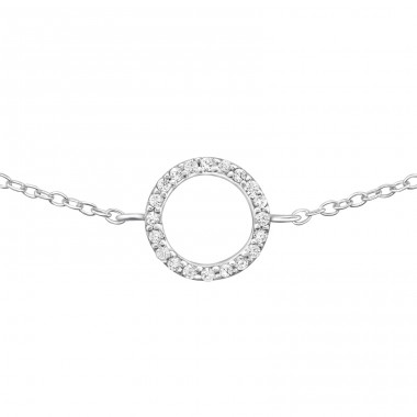 Kreis - 925er Silber Armbänder mit Silberkette A4S31519