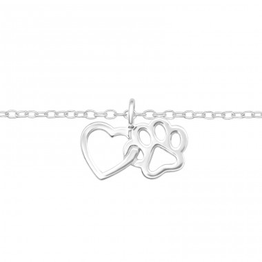 Heart And Paw - 925 Sterling Silver Bracelets with silver chain A4S43392