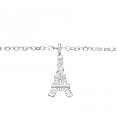 Eiffel Tower - 925 Sterling Silver Bracelets with silver chain A4S43663