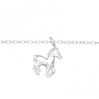 Horse - 925 Sterling Silver Bracelets with silver chain A4S43678