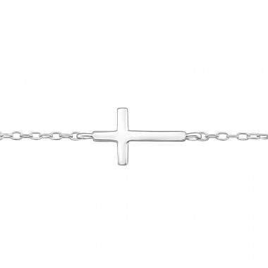 Cross inline - 925 Sterling Silver Bracelets With Silver Chain A4S43717