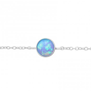 Round opal stone - 925 Sterling Silver Bracelets With Silver Chain A4S43721