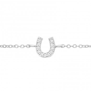 Hufeisen - Schmuck Armbänder aus 925er Sterlingsilber mit Kette A4S44291