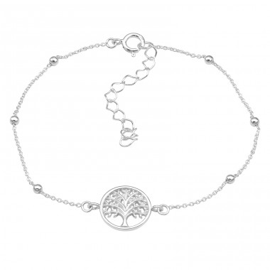 Baum des Lebens - 925 Sterling Silber Armbänder mit Kette A4S45657