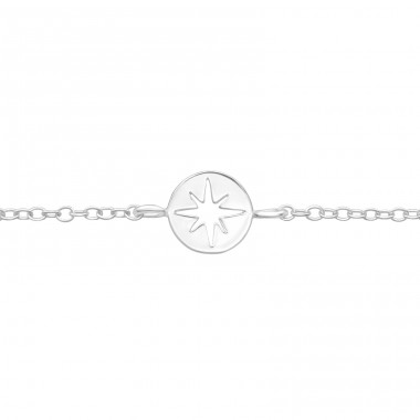 Starburst plate - 925 Sterling Silver Bracelets With Silver Chain A4S46266