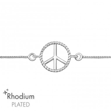 Friedensbolo - 925er Silber Armbänder mit Silberkette A4S46799