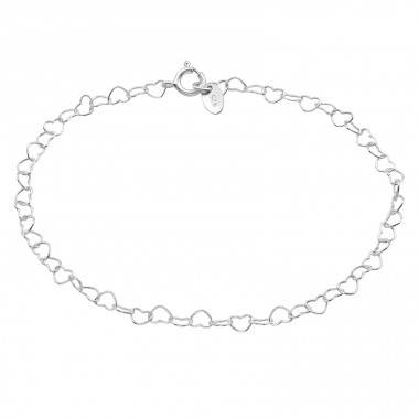  Herz-Armband 18 cm - 925Er Silber Armbänder Mit Silberkette A4S49284