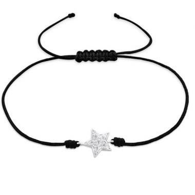 Star - Nylon Cord + 925 Sterling Silver Bracelets with cords A4S25473