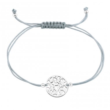 Baum des Lebens - 925er Silber + Nylonschnur Armbänder mit Kordeln A4S33431