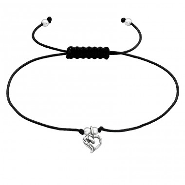 Horse Lover oxidized - Nylon Cord + 925 Sterling Silver Bracelets With Cords A4S43671