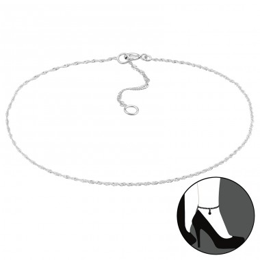 Verdrehte - 925er Silber Fußkettchen-Schmuck  A4S28741