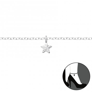 Star - 925 Sterling Silver Anklets for foot A4S35937