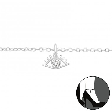 Evil Eye - 925 Sterling Silver Anklets for foot A4S42781