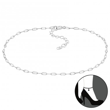 26cm Flat Chain - 925 Sterling Silver Anklets for foot A4S47506