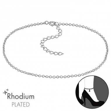 Kette mit Ösen - 925Er Silber Fußkettchen-Schmuck  A4S48639