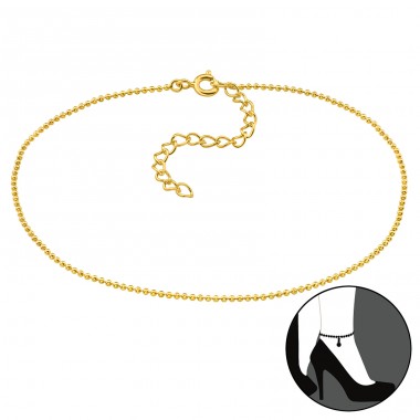 Ball Chain - 925 Sterling Silver Anklets for foot A4S48640