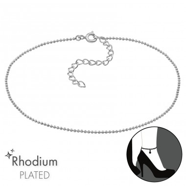 Leg chain with beads - 925 Sterling Silver Anklets For Foot A4S48641