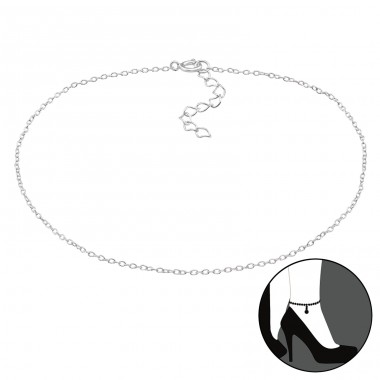 Cable Chain 25cm - 925 Sterling Silver Anklets for foot A4S48678