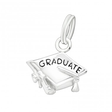 Graduate - 925 Sterling Silver Charms with split ring A4S16064