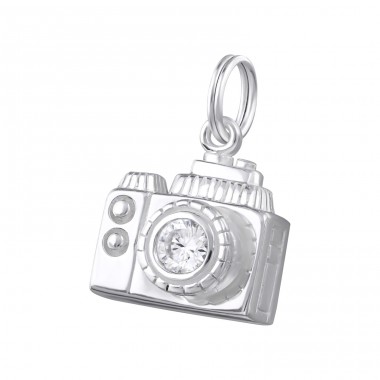 Camera - 925 Sterling Silver Charms with split ring A4S16314